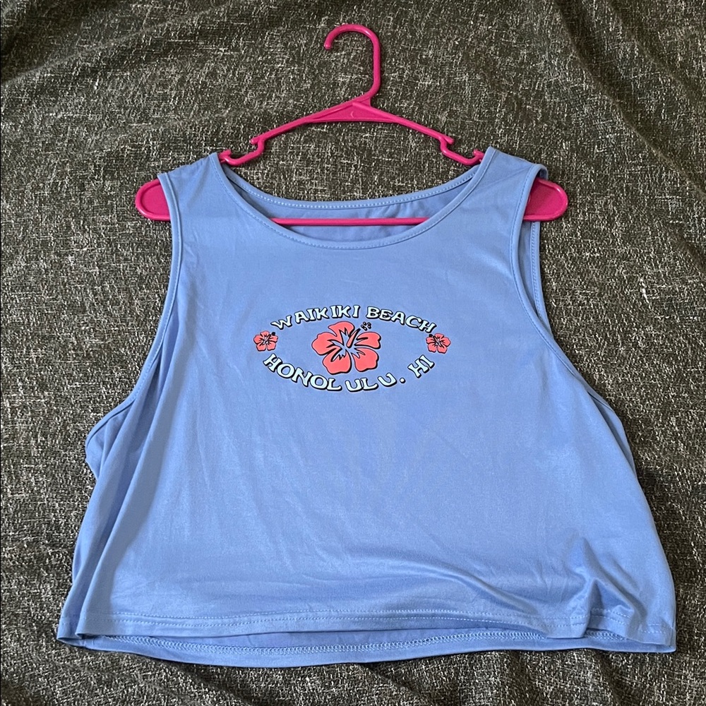 Blue Waikiki Beach Crop Top